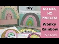 No dies? No Problem! Wonky Rainbow DIY + five card process video/ Use your scraps and paper stash