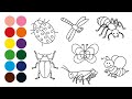 🐝🐞 ANIMALES INSECTOS 🦋🦗 dibujar y colorear para niños - Dibujar animales con Mozart