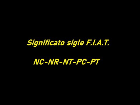 Significato sigle Fiat (errata corrige)