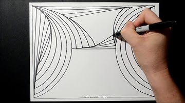 3D Illusion Pattern / Satisfying & Relaxing Line Drawing / Daily Art Therapy / Day  013