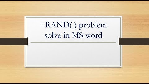 =RAND( ) fixt the problem in MS word