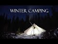 4 Days Winter Camping in a Canvas Hot Tent and Good Eats w/ Friends!