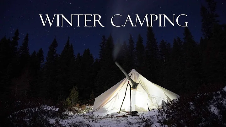 4 Days Winter Camping in a Canvas Hot Tent and Goo...