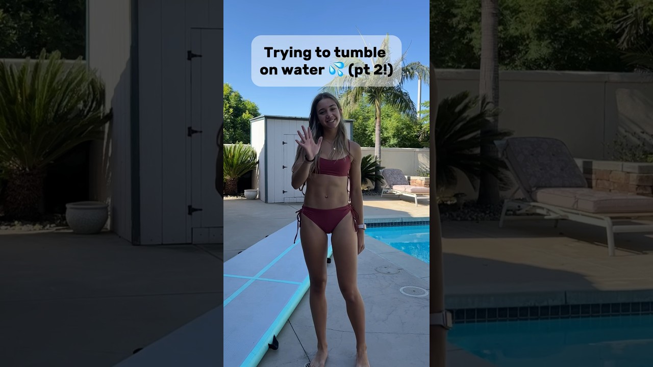 ПЕРЕВОРАЧИВАЕТСЯ НА ВОДЕ?? (версия AIRTRACK!) 💦 #гимнастка #чирлидер #акробатика #танцор #колесо ...