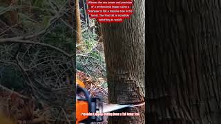 Precision Logging: Cutting Down a Tall Cedar Tree#shortvideo #ForestryLife