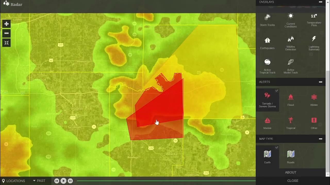 TORNADO WARNING for Cromwell Oklahoma! YouTube