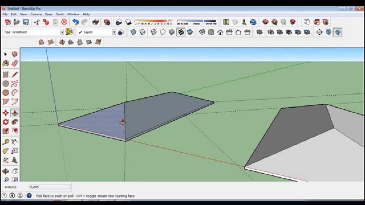 Tutorial SketchUp Como fazer um telhado com a ferramenta protractor