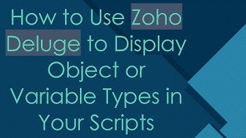 How to Use Zoho Deluge to Display Object or Variable Types in Your Scripts