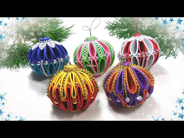 Ёлочные игрушки из фоамирана своими руками / diy christmas ornaments  glitter foam