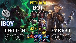 VG iBoy Twitch vs Ezreal Bot - KR Patch 10.20