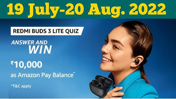 Amazon Redmi Buds 3 Lite Quiz Answers Today | Amazon Quiz Answers Today | Amazon Quiz Today