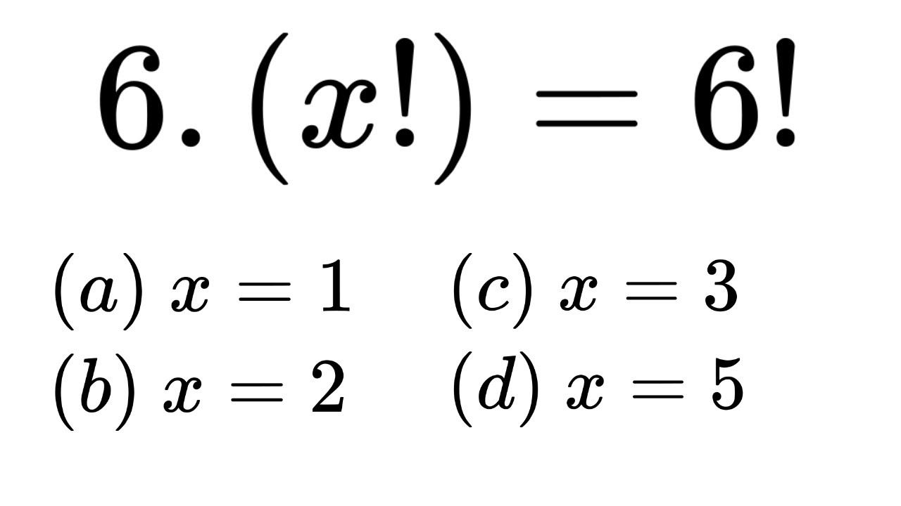 Lista de Exercícios sobre Equação com fatorial - Brasil Escola