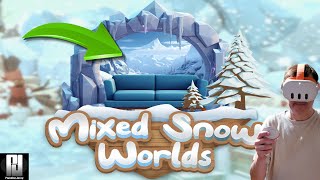 INVADERS destroyed my SOFA in Mixed Snow Worlds on Quest 3! #mixedreality