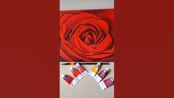 Red Rose Acrylic Painting 🌹||#shorts#trending#ytshorts 🔥|| Pls subscribe & support for more videos💕