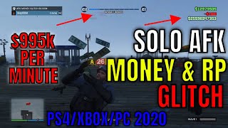 GTA 5 | Solo AFK Money & RP Glitch *WORKING 2020 PS4/XBOX/PC* AFK $995K PER MINUTE (NO REQUIREMENTS)