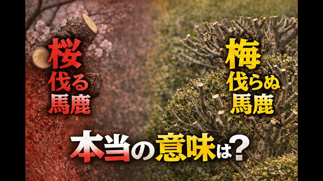 「桜伐る馬鹿 梅伐らぬ馬鹿」の本当の意味