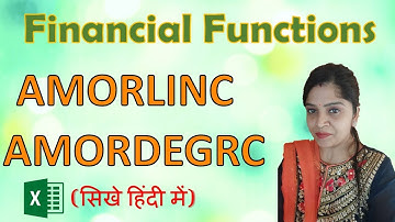 AMORDEGRC and AMORLINC Formulas in Excel |  Financial Formulas in Hindi | Financial Formulas