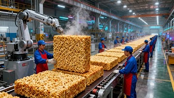 Inside a Modern Instant Noodle Factory: From Wheat Grain to Finished Bowl (Full Process)