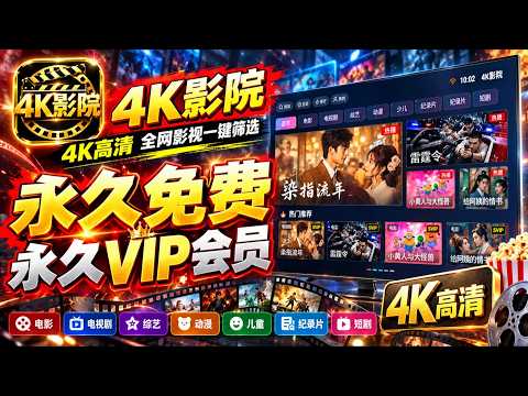 安卓TV用户有福了！发现一款宝藏级4K影院APP！永久免费+永久VIP！内置1080P/4K高清接口，电影电视剧综艺动漫短剧全都有，分类筛选超方便！