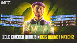 Qualified For Round 2 ✅ - 8 Kills Chicken in BGIS R1- Solo 5 Finishes - @kraftonindiaesports ​⁠