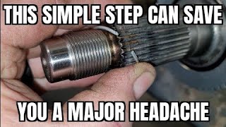 CV axle installation tip .. P.S. , it also helps with removal too