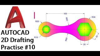 Practice AutoCAD 2D drawing - 10