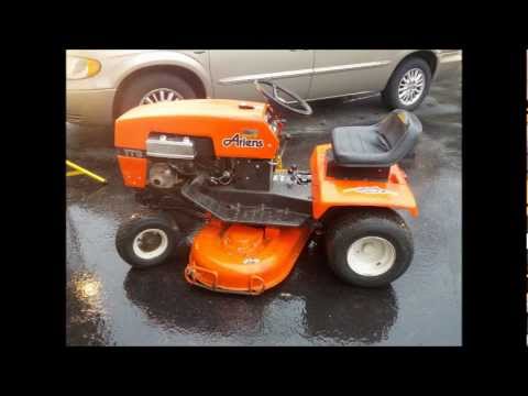 Ariens YT12 Lawn Tractor with Plow and Chains - YouTube