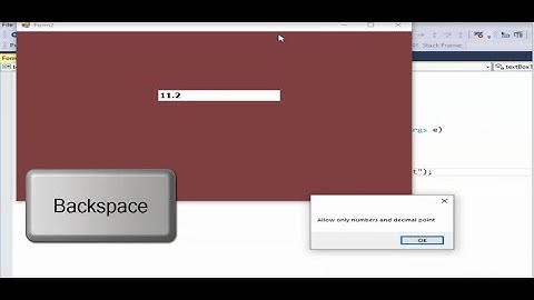 c# tutorial for beginners - Allow only numbers And decimal point and backspace key in C#