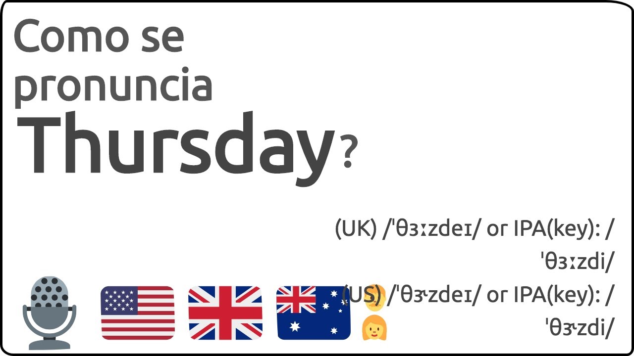 Tuesday VS Thursday en inglés 🗓️ #pronunciacion #pronunciaciondeingle