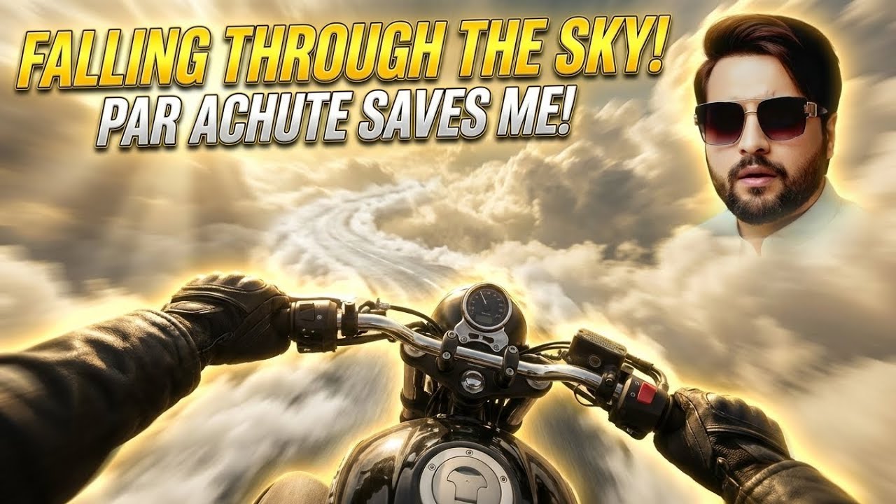 “Bike Ride on Sky Road Gone Wrong | Parachute Escape Cinematic Adventure”