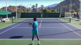 Gael Monfils & Adrian Mannarino | IW Practice (Court Level 60fps)
