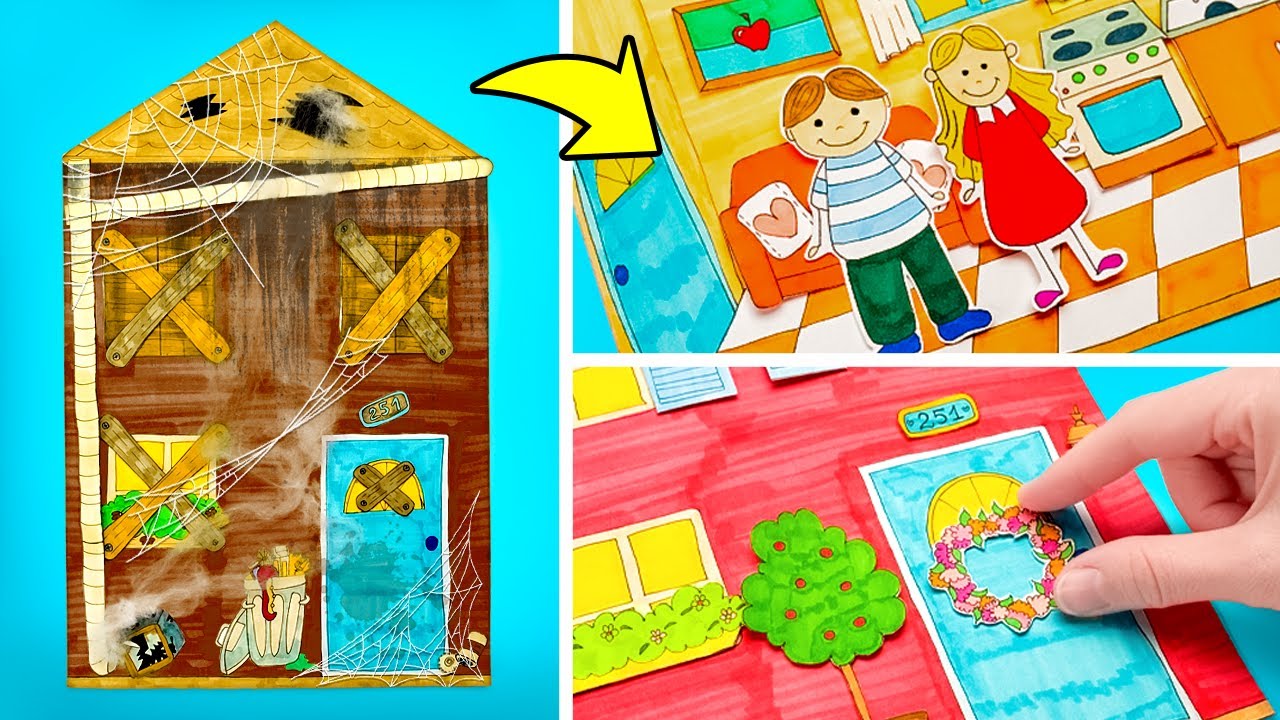 Bad House VS Good House 💥🏡 Amazing Transformation! Fun Paper Craft & Play
