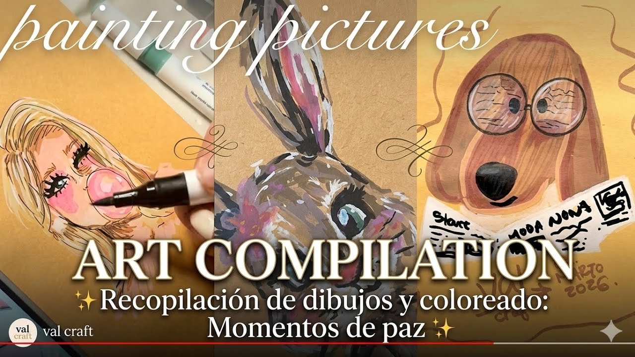 Recopilación de dibujos y coloreado: Momentos de paz ☁️✨ | Art Compilation