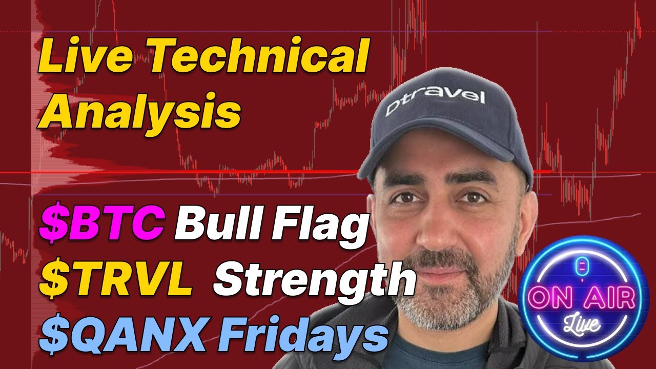 Live Technical Analysis: $BTC Bull Flag -$TRVL Signs of Strength - $QANX Friday Analysis