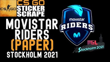 CSGO - Sticker | Movistar Riders (Paper) | Stockholm 2021 - Scrape - Counter Strike (CLEAN SCRAPE)