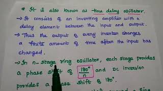 Ring Oscillator - Advantages and Applications - Electronic Circuits II