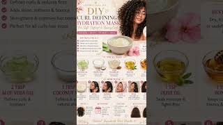 DIY Curl Defining Hydration Mask 💧✨ | Soft, Bouncy, Frizz-Free Curls Naturally #diyhairstyles