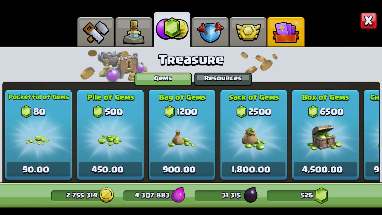 Clash of clans gems collect YouTube