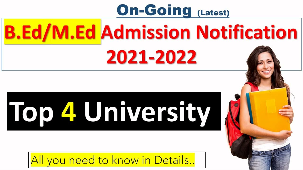 B.Ed/M.Ed Admission 2021 in 4 University | B.Ed/M.Ed Admission Notice 2021