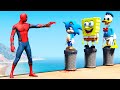GTA 5 Water Ragdolls Spiderman vs Spongebob vs Baby Sonic vs Donald Duck Jumps/Fails | Funny Moments
