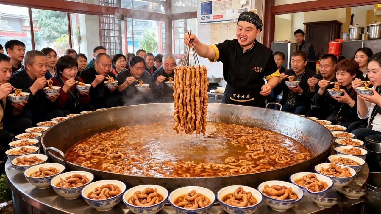 Gà lợn luộc đặc sản Lạc Dương, Hà Nam, thịt đầu lợn 39 yên một cân, nước xào đã 40 năm!