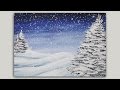 Acrylic Painting - Winter Pines - Landscape Painting -  #LoveWinterArt