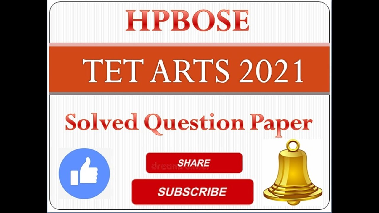 HPBOSE TET Arts 2021 Solved Question Paper YouTube