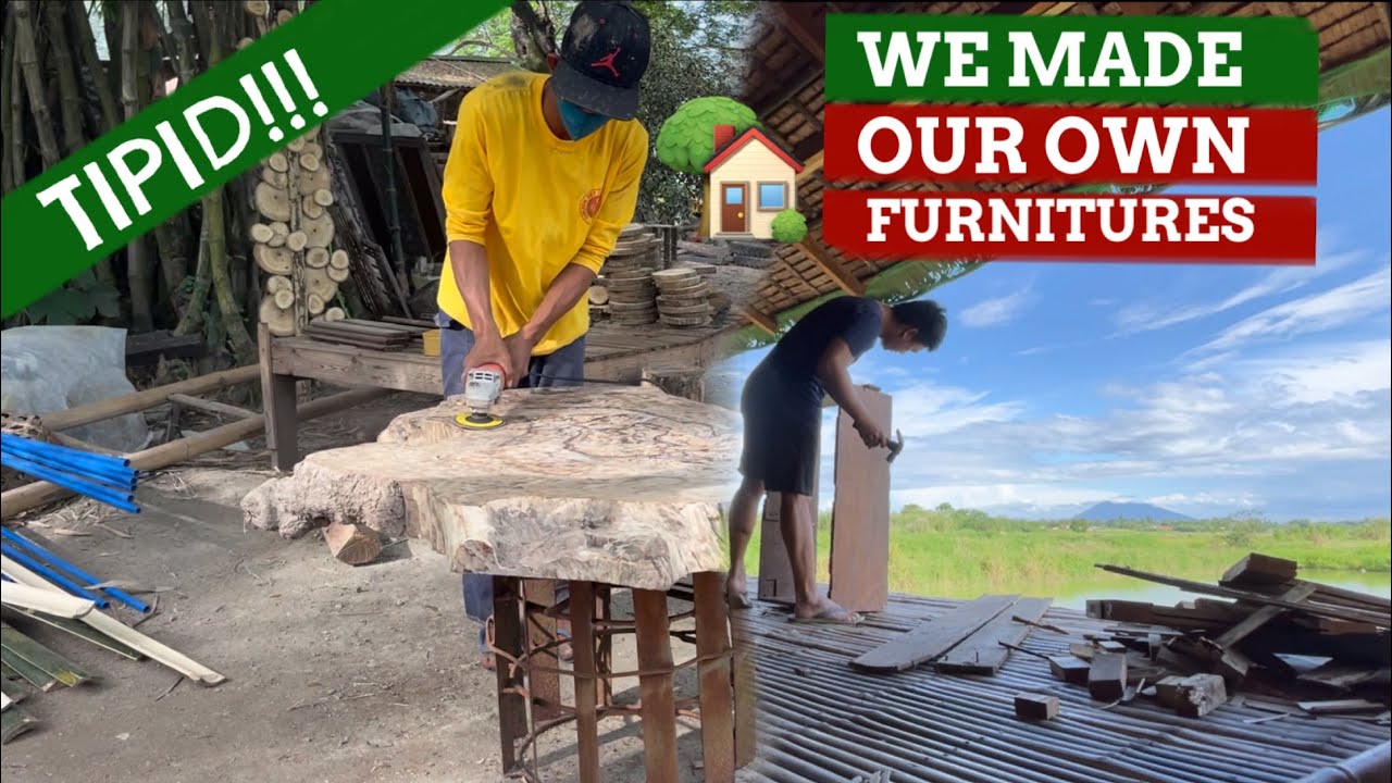 🏡 BAHAY KUBO EP 13 GUMAWA NG SARILING FURNITURES, GANDA NG MGA