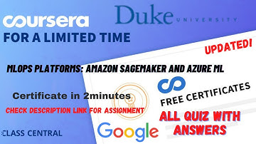 MLops Platforms Amazon SageMaker and Azure ML,(week-1-5) All Quiz Answers.#courseraanswers