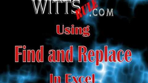 Using the Find & Replace Function in Excel 2007-Intermediate