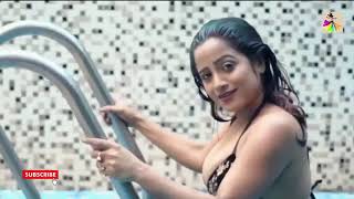 Sexy Black Saree Photoshoot In Pool