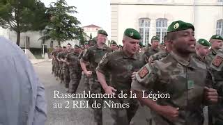 Rassemblement de la Légion au 2 REI à Nîmes pour une commémoration