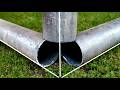 Billions Don't Know! Welder's Secret Trick to Cut Round Pipe 90 Degrees in 3 Directions