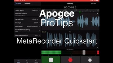 Apogee MetaRecorder Quickstart Video Guide